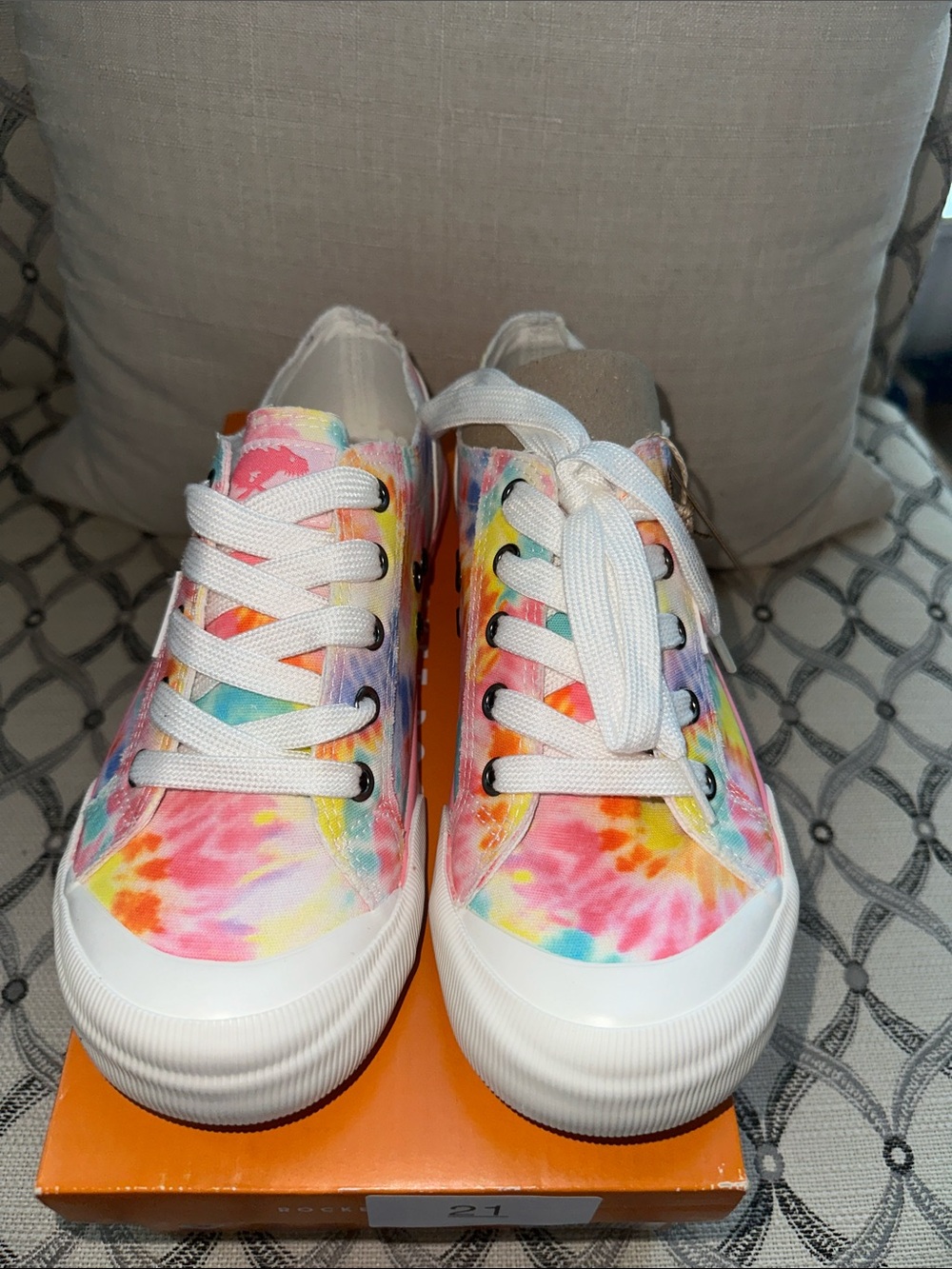 Rocket Dog  Tie-Dye Canvas Sneakers in Pink, Yellow, Blue & Purple